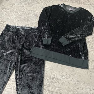 Women’s Loungewear Slate Gray / Blue Top + Jogger Pants | SZ Small